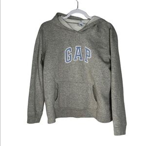 Gap Factory Y2K Spell Out Hoodie Size XL Juniors Gray Blue.